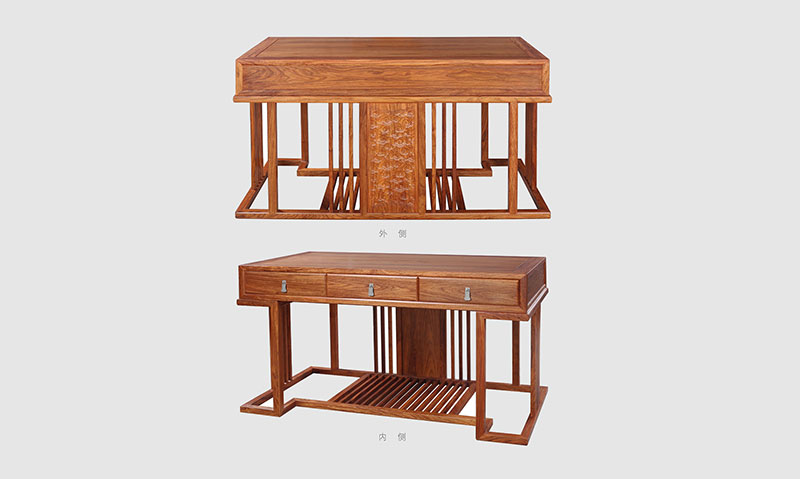 昌吉 别墅中式家居书房装修实木书桌效果图