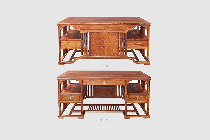昌吉中式家居装饰书房桌椅组合家具效果图