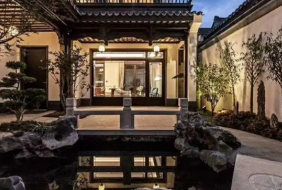昌吉现代中式别墅的庭院设计如此美丽